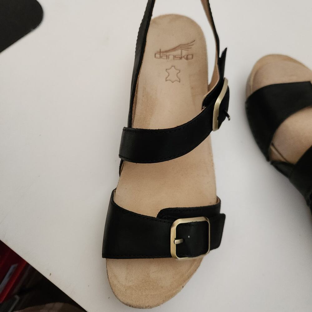 Dansko Trinity Wedge Sandal for Women  Black 7.5-8 M US - Picture 7 of 9